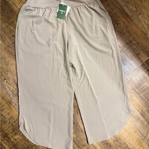 HALARA Gray Elastic Waist Wide Leg Pants